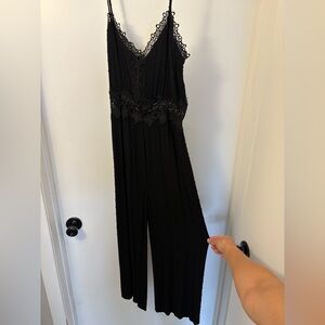 Lulus Black Cropped Leg Jumpsuit
